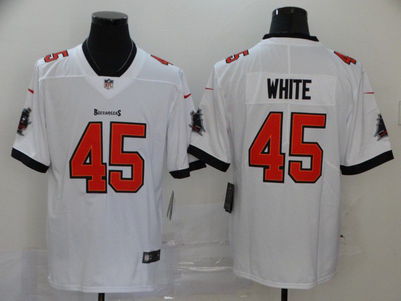 Men Tampa Bay Buccaneers #45 White White New Nike Limited Vapor Untouchable NFL Jerseys